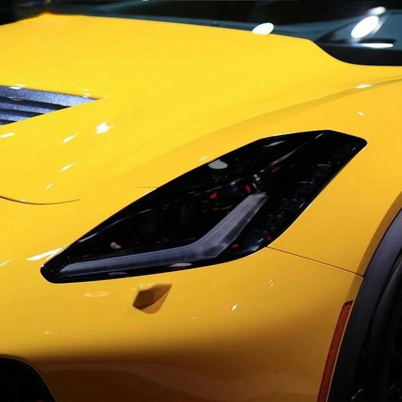 สําหรับ Chevrolet Corvette C7 C8 2014-ปัจจุบัน TPU สีดําไฟหน้าไฟท้าย Foglight ฟิล์มป้องกันไฟหน้าไฟท้
