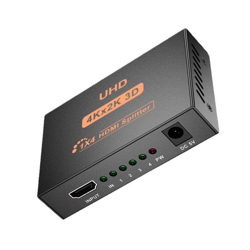 WU Resolution Splitter 4K 2K Distribution Amplifiers 1 Input 4 Outputs For Multiple Displays Alloy H
