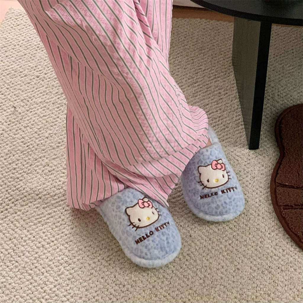 ฉี่ รองเท้าแตะผ้าฝ้ายเสือดาวพิมพ์ลูกแมวหญิงเฉพาะพื้นนุ่มนักเรียนบ้านฤดูหนาวที่อบอุ่น - รูปที่ 2