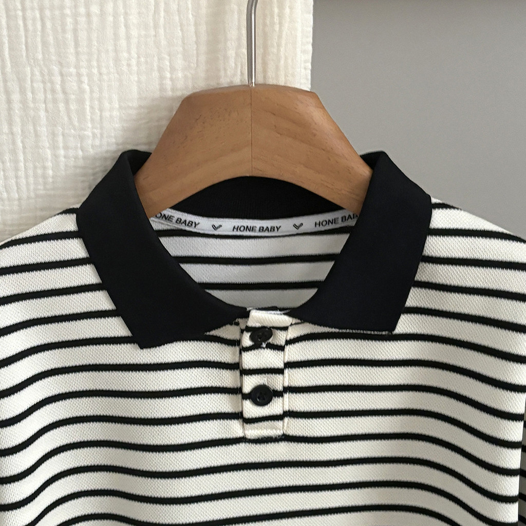 เสื้อโปโลเด็กแขนยาวสไตล์เกาหลีสำหรับฤดูใบไม้ผลิและฤดูใบไม้ร่วง ปี 2025 - รูปที่ 4