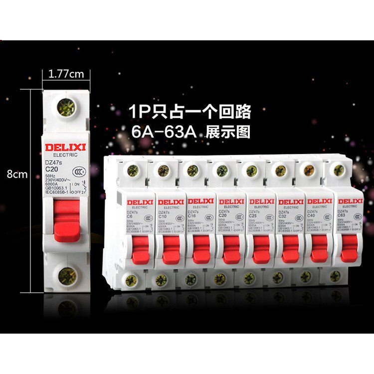 DZ47S 1P 1P + N 2P 3P 3P + N 4P1A 2A 3A 4A 5A 6A ขนาดเล็ก Circuit Breaker 5J1Z