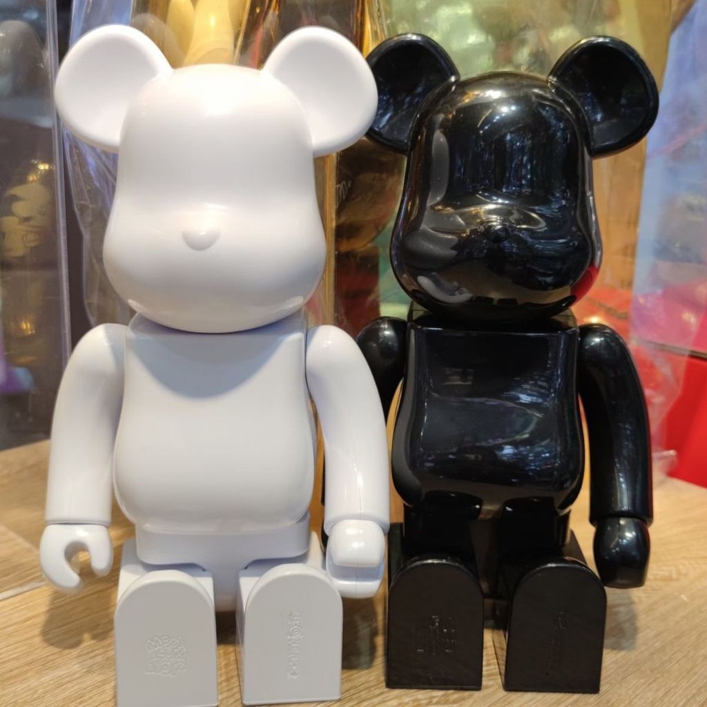 Trendy Toy Brick Bear be@rbrick White Mold DIY Solid Color Graffiti Figurine400% ABS Crackling Sound