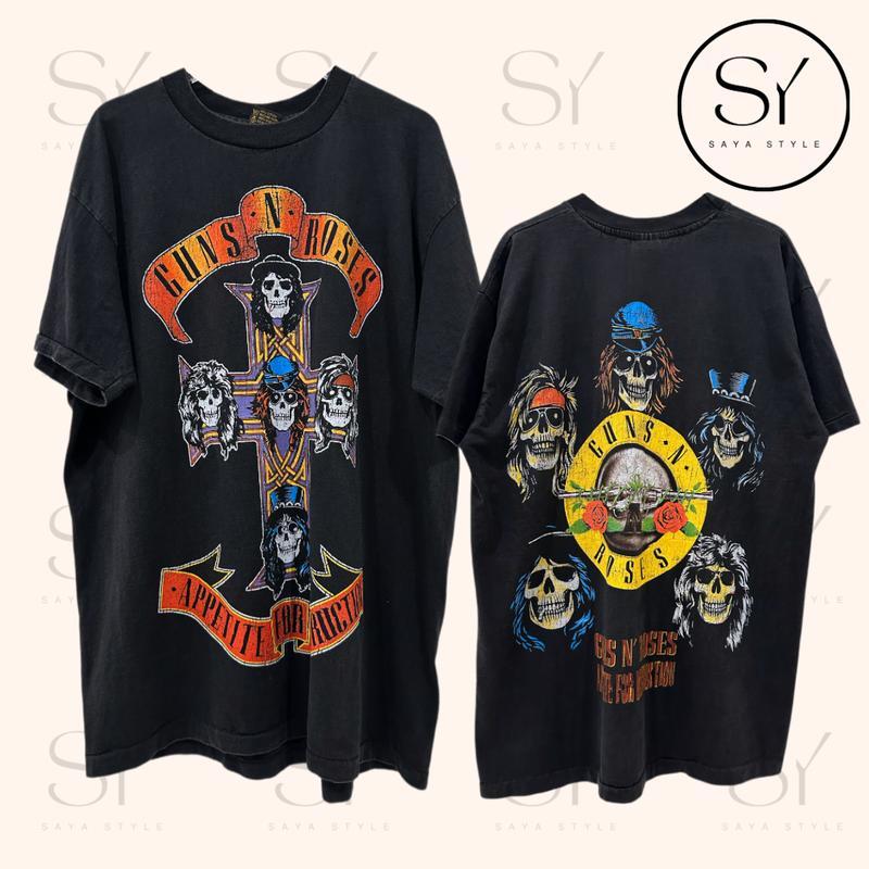 เสื้อยืดผ้าฟอก Gun 'n rose - Cross