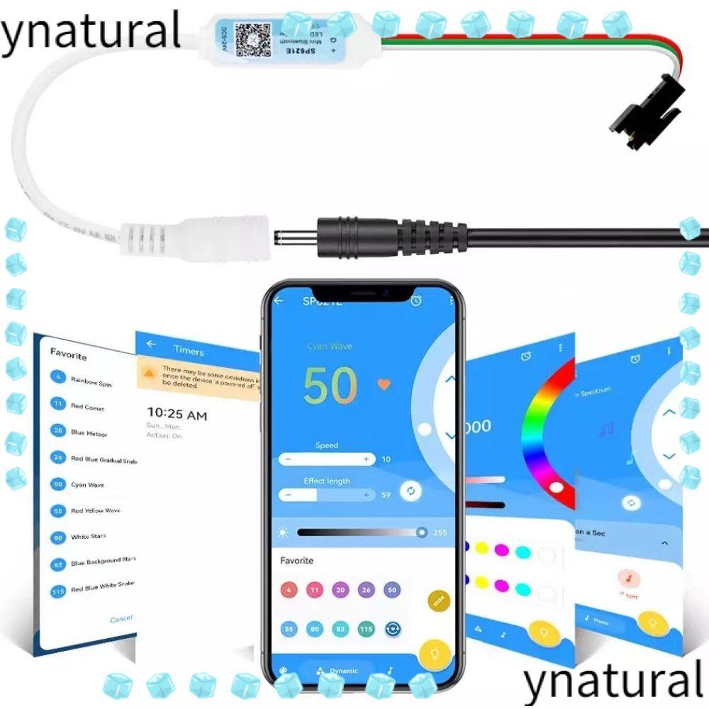 YNATURAL Light Controller, SP621E Piexls Music Bluetooth App Controller, แอดเดรส DC5-24V 3 PIN LED S