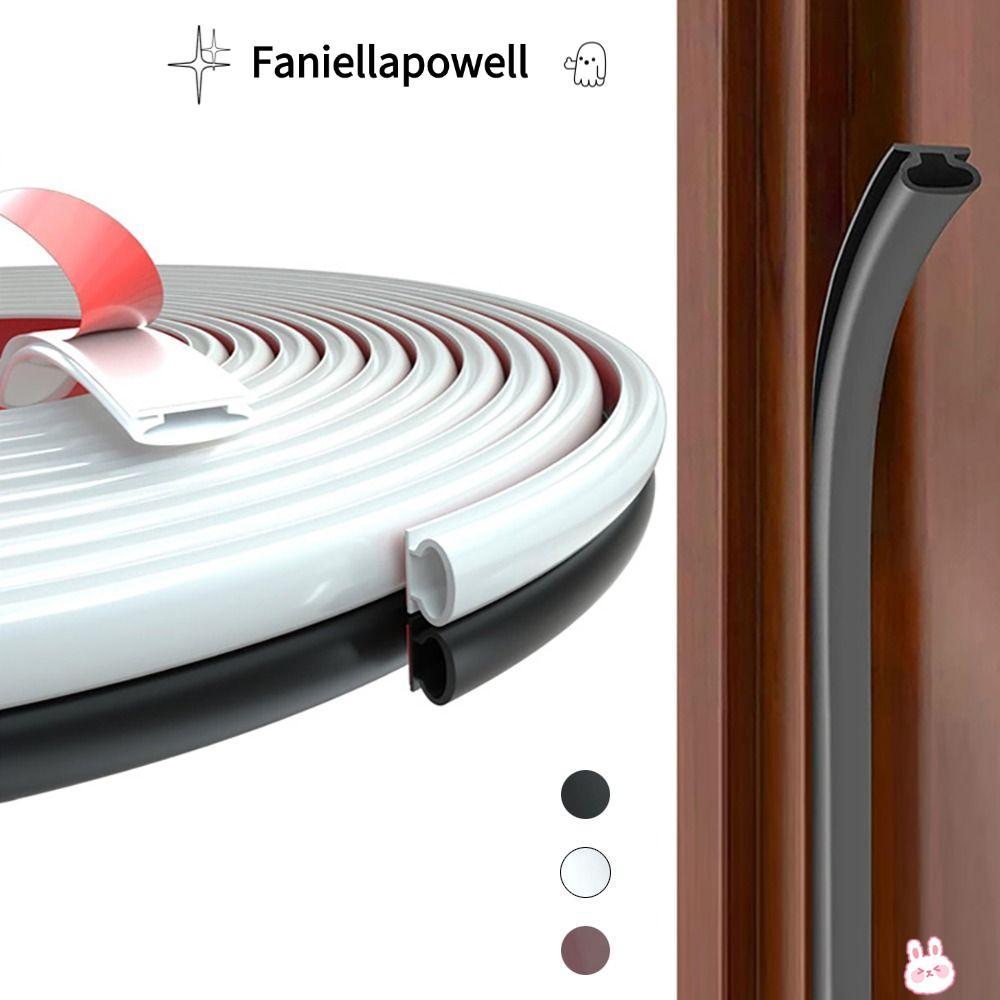 FANIELLAPOWELL 6m แถบซีลประตู, D-Shape Soundproofing Weather Strip, ยางคุณภาพสูงกันลมกรอบประตูแบบมีกาวในตัวฉนวนกันความร้อนในครัวเรือน