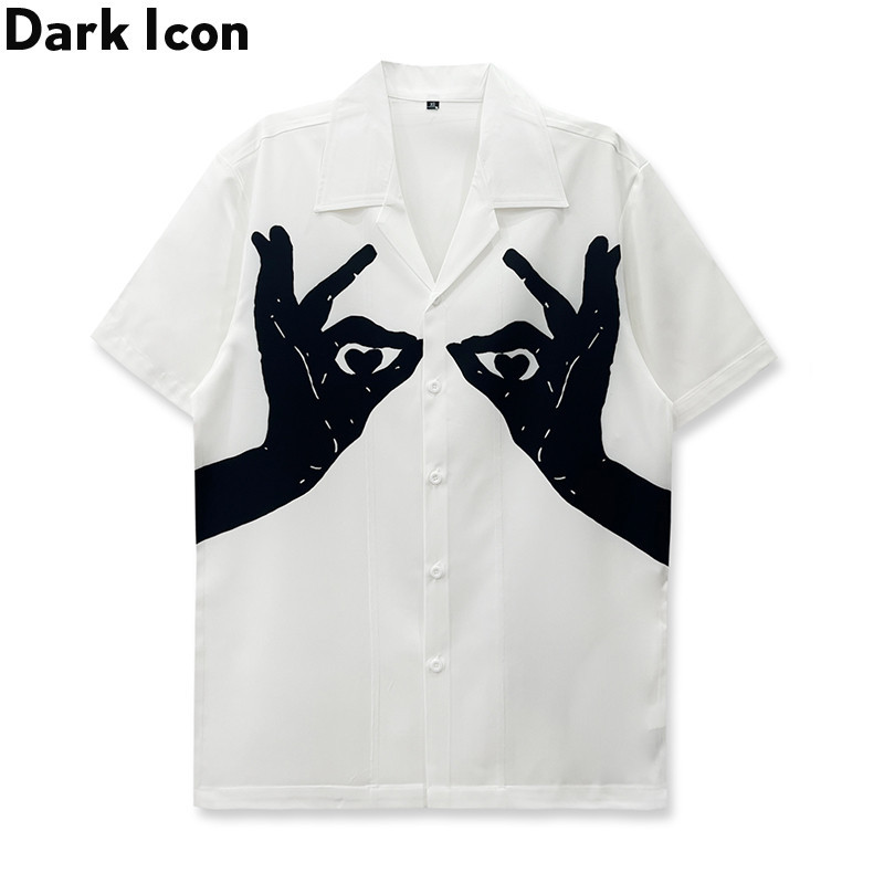 Dark Icon Vintage Shirts Men Street Fashion Shirts for Men Male Top