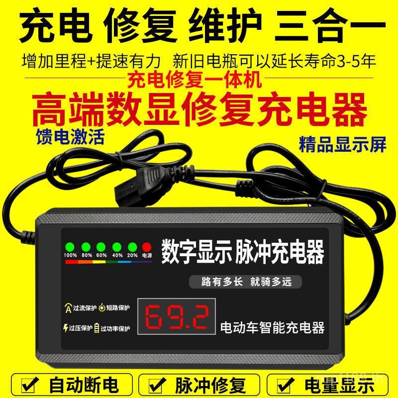 Charger Dead Battery Activation Repairer รักษาหิวรถยนต์ไฟฟ้า 48V60v72v Pulse Lead Acid แบตเตอรี่ขายด