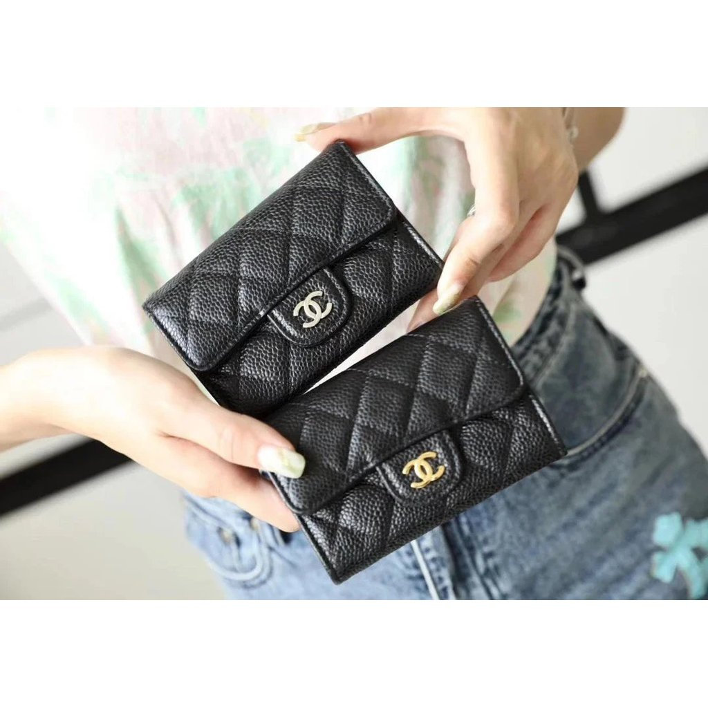 Chanel Classic Caviar Flip Coin Purse Wallet Wallet Card Holder VYFM