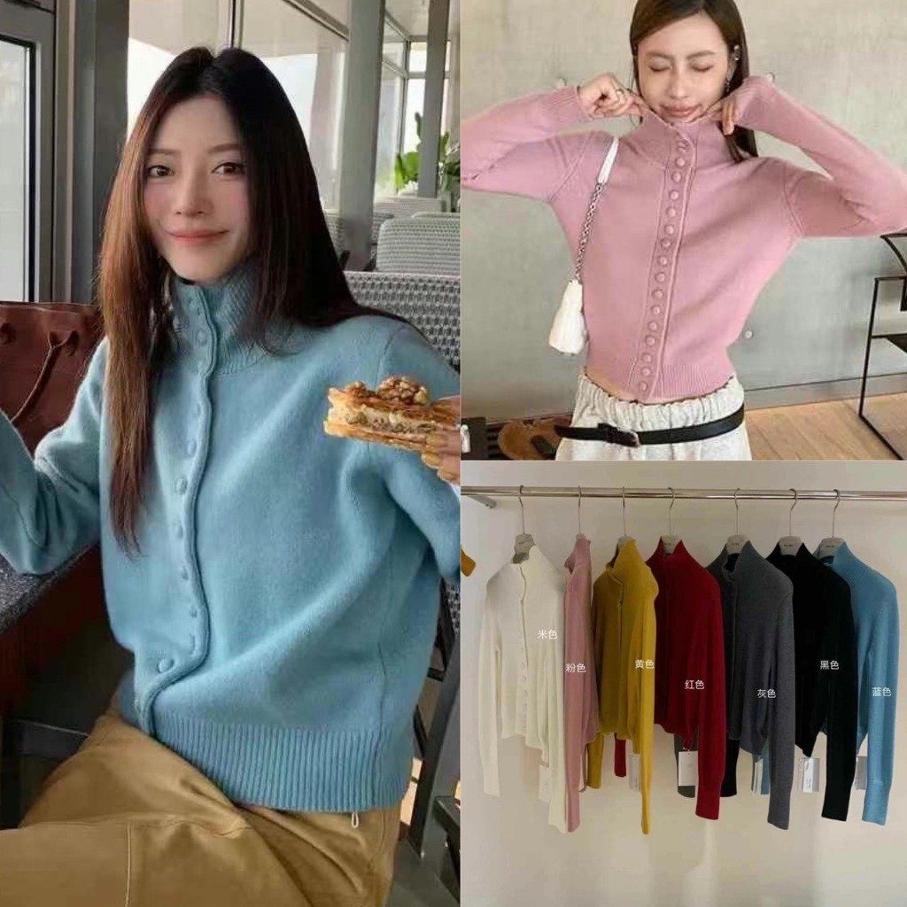 🍭🇰🇷  W2999 เสื้อคลุมแขนยาว แต่งกระดุม ผ้าทอ ทรงน่ารัก แฟชั่นเกาหลี TAG WG.WE   🧀