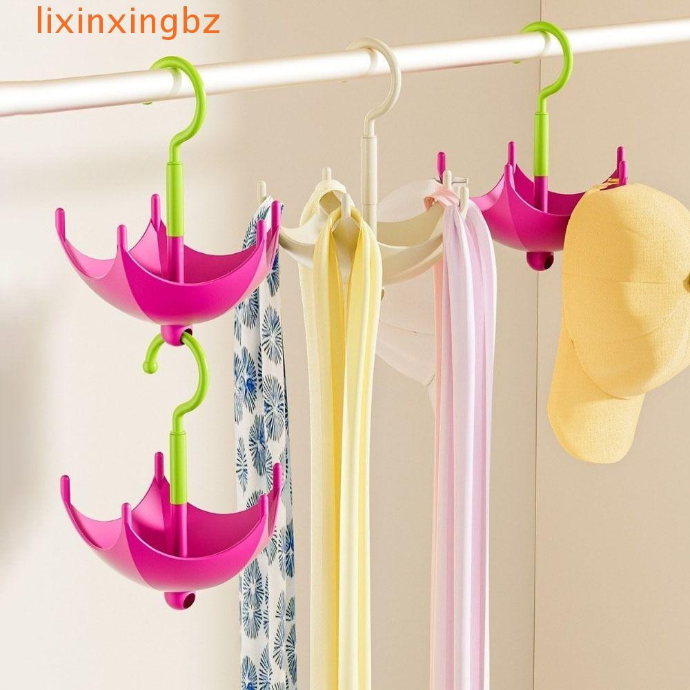 ลิซินซิงbz 2ชิ้นร่มหมุนไม้แขวนเสื้อ,หมุนได้หมัดฟรี โดปามีน ร่มรูปร่างตะขอ,แบบพกพา5กรงเล็บประหยัดพื้น