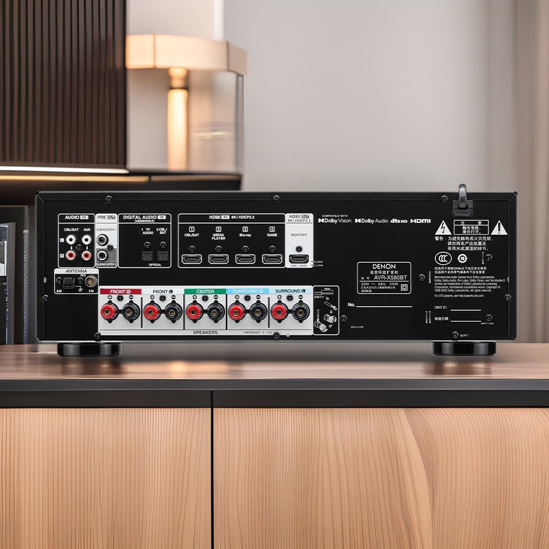 DENON AVR-X580BT เพาเวอร์แอมป์โฮมเธียเตอร์ 5.2 ช่อง AV เพาเวอร์แอมป์นําเข้าระดับไข้