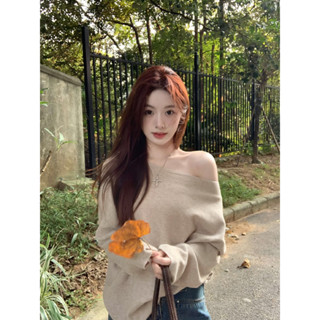 Moses Queen/Queen of Mercy เสื้อถักไหล่เฉียงสไตล์เกาหลี เสื้…