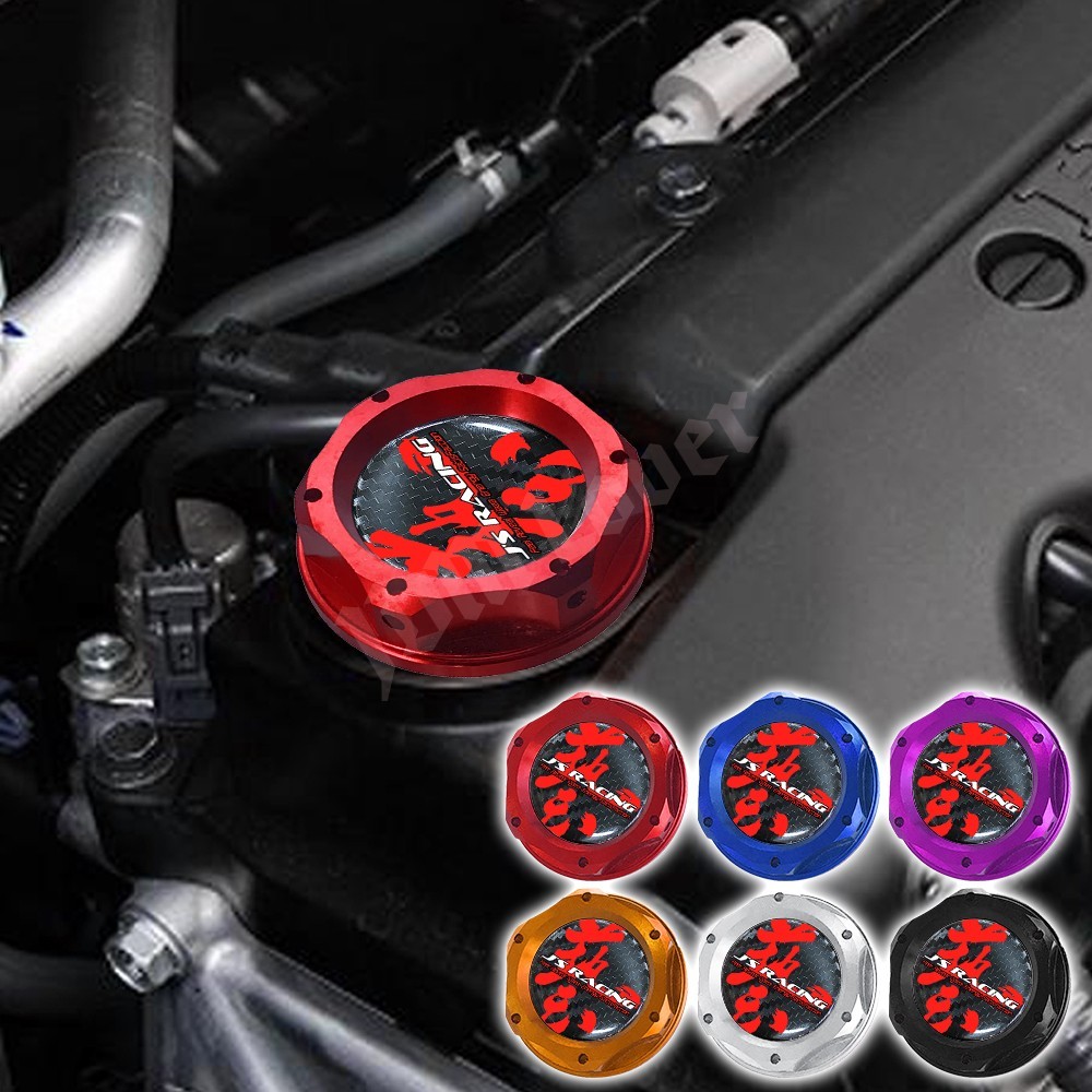 คาร์บอนไฟเบอร์ศิลปะ JSRACING เหมาะสําหรับ Honda Civic Fit Accord SRACING CRV JDM อลูมิเนียมฝาครอบน้ํ