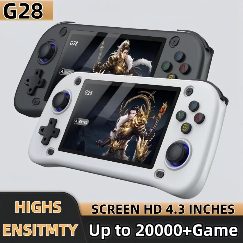 G28 Retro Handheld Video Game Console Linux System 4.3 Inch MIPI Screen Portable Pocket Video Player