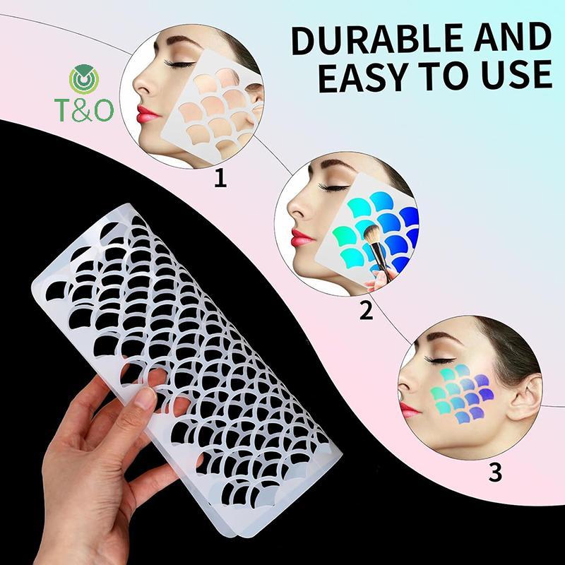 T & O ปลา Scale Stencils ภาพวาด Stencils สําหรับภาพวาดแต่งหน้า Stencil นํากลับมาใช้ใหม่ Face Paint S