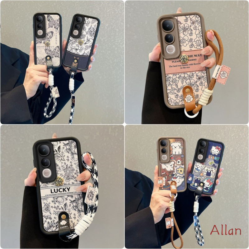 สําหรับ เคส vivo v50 lite v2440 v2441 กรณี TPU หุ้มหนังเชือกเส้นเล็กกันกระแทกเคสโทรศัพท์ BBND