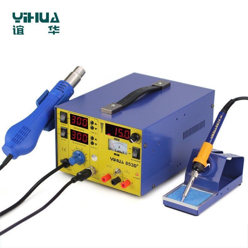ขายส่งพลังงานสูง + Hot Air Desoldering Station Desoldering Station YIHUA-853D ผู้ผลิตสามในหนึ่งเดียว