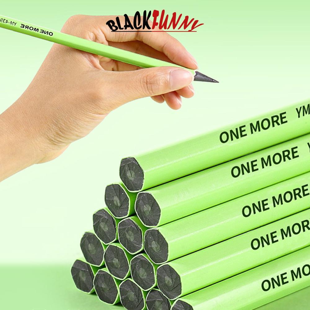 BLACKFUNNY 10 ชิ้นสีดําสีเขียวไม้ HB ดินสอหกเหลี่ยม Grip ปลอดภัยไม่มีกลิ่นนักเรียนสอบเขียนวาดเครื่อง