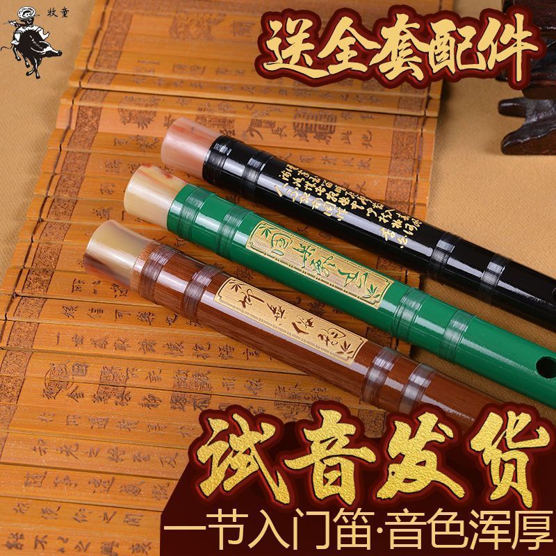 笛子初学横笛Gf调荒天帝儿童零基础苦竹笛乐器古风专业女鬼笛Professional Flute for Beginners: Bamboo Flute Instrument, Precision-En
