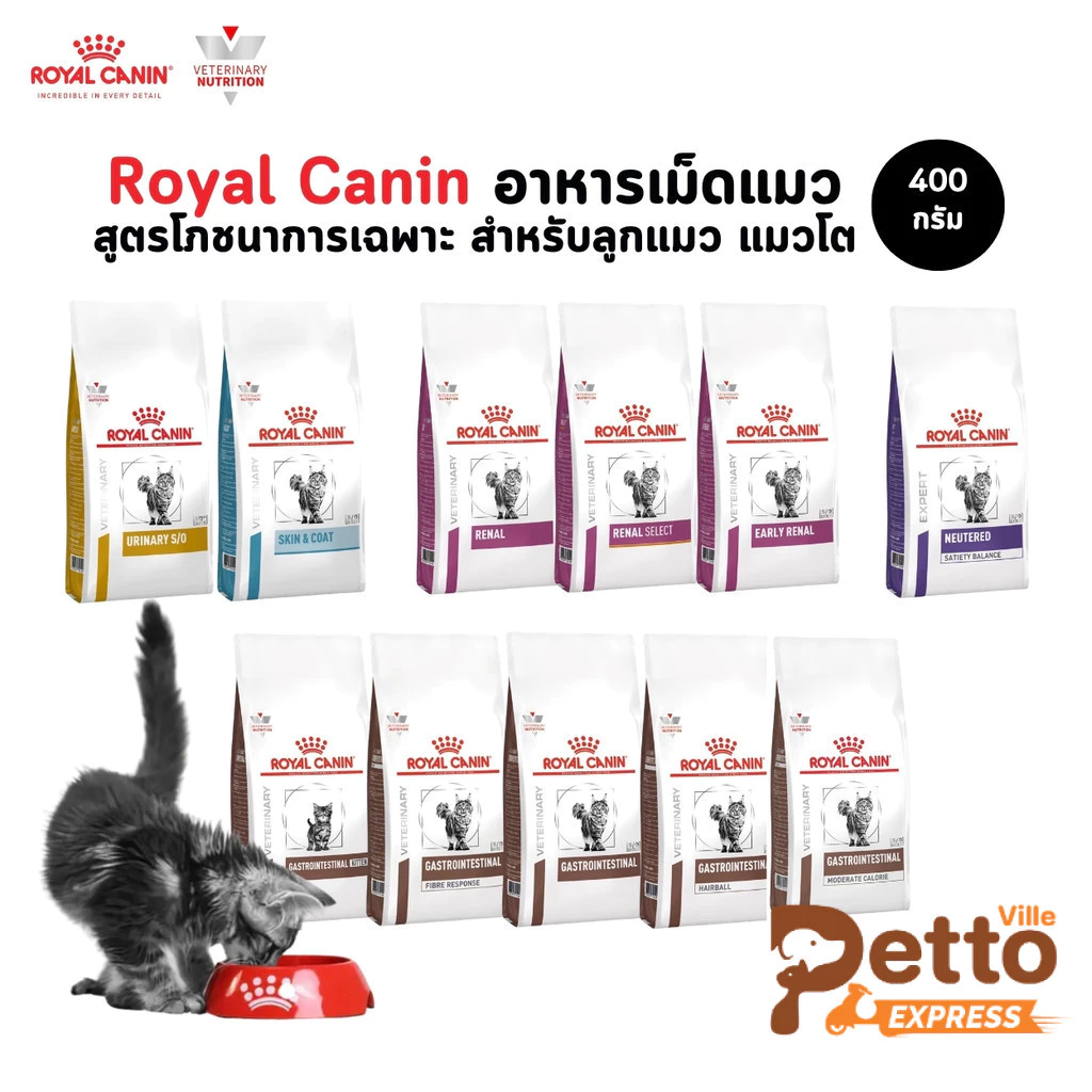 Royal Canin อาหารเม็ดแมว สูตรโภชนาการเฉพาะ สำหรับลูกแมว แมวโต ขนาด 400 กรัม
