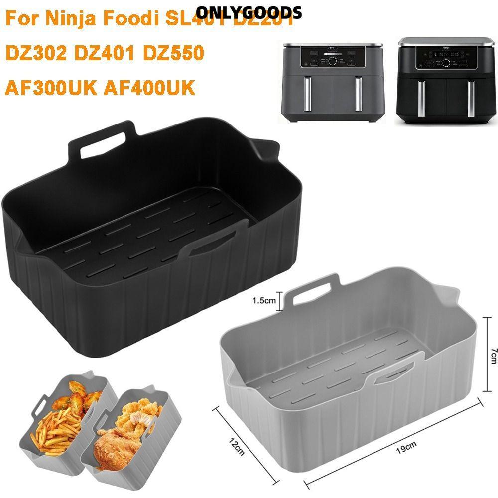 ONLYGOODS Air Fryer ถาดอบ,นํามาใช้ใหม่สี่เหลี่ยมผืนผ้า Air Fryer ตะกร้า,ซิลิโคน Air Fryer Liners สํา