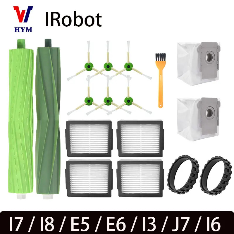 สําหรับ IRobot Roomba I7 I8 E5 E6 I3 J7 I6 หุ่นยนต์เครื่องดูดฝุ่นอุปกรณ์เสริมหลักแปรงด้านข้างอะไหล่