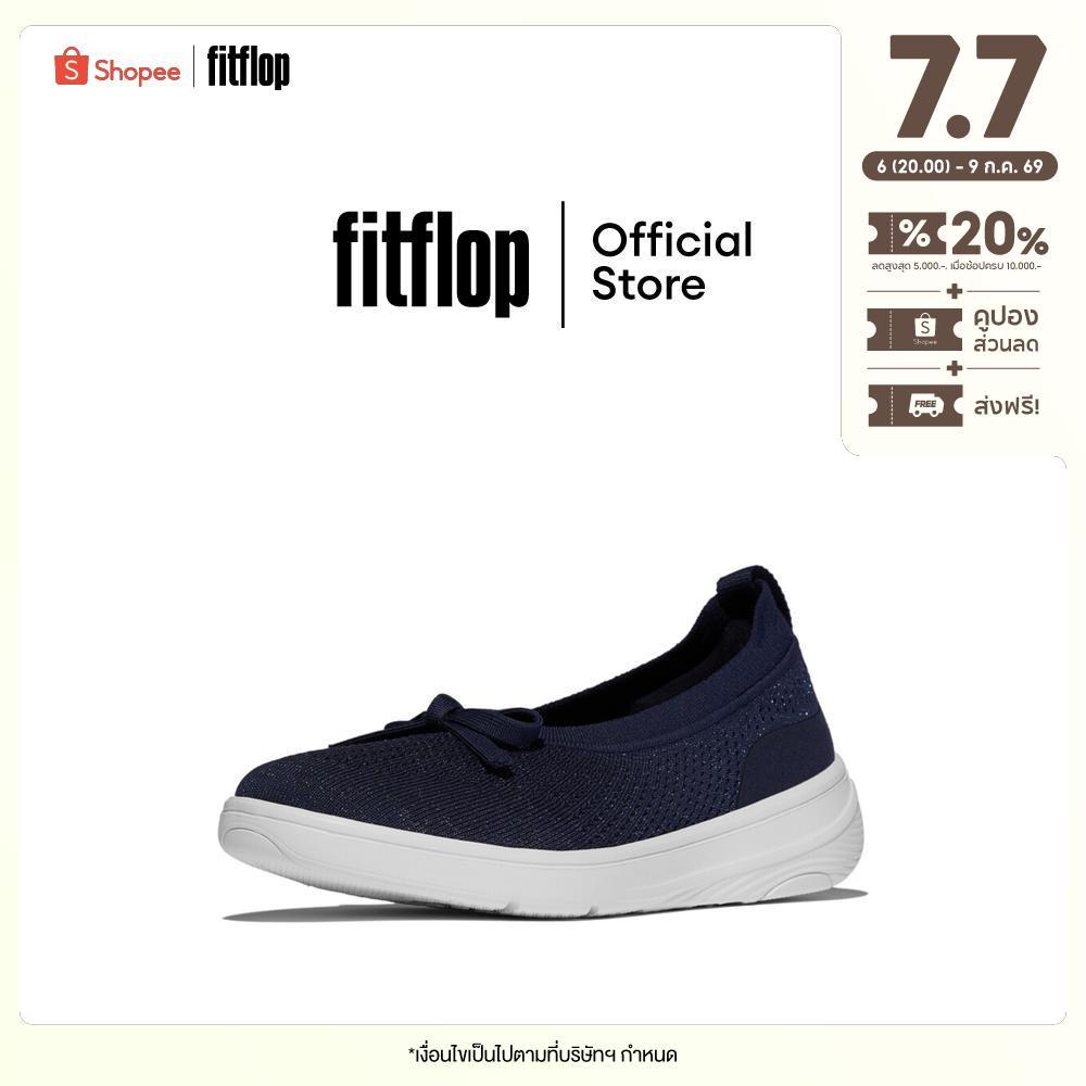 FITFLOP SUPER-Q BOW KNIT BALLET FLATS รองเท้าทรงบัลเล่ต์ผู้หญิง รุ่น JH8-B84 สี BLUE