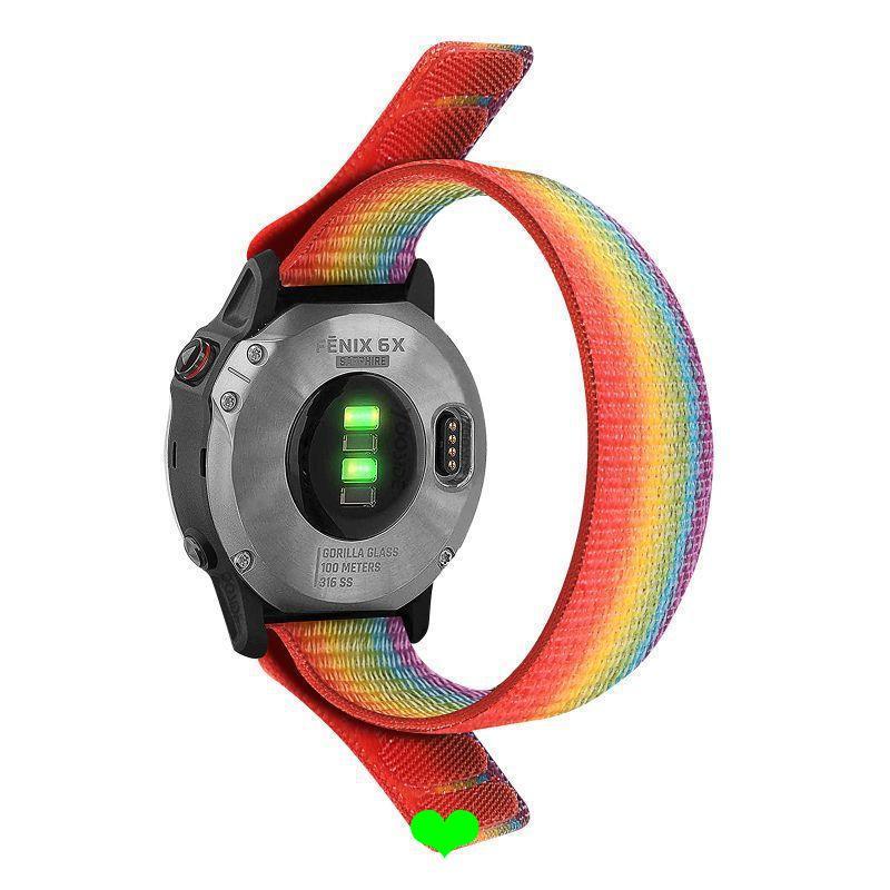สายรัดเหมาะสําหรับ Garmin Fenix7 Loop สายไนลอน Fenix7X/6X/5X/6/5 Velcro สองหัว 22/26 มม.