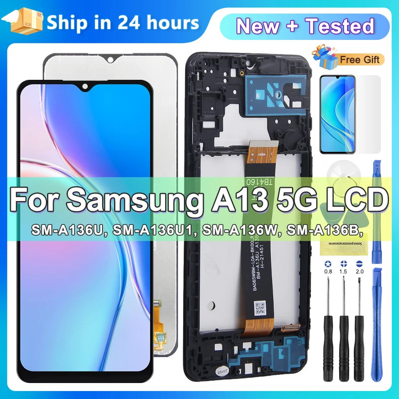 A13 สําหรับ Samsung A13 5G A136 จอแสดงผล LCD Touch Screen Digitizer สําหรับ Samsung A136 A136B A136U