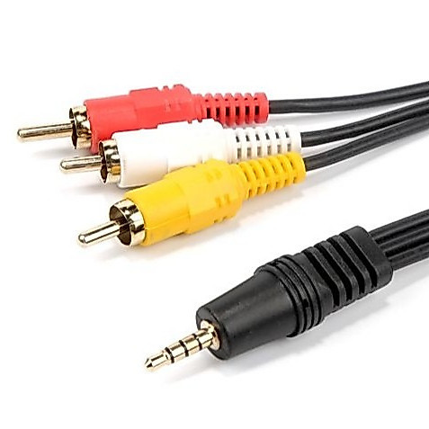1.5M/3M/5M/10M3.5mm to 3 RCA Male AV Video Audio Cable
