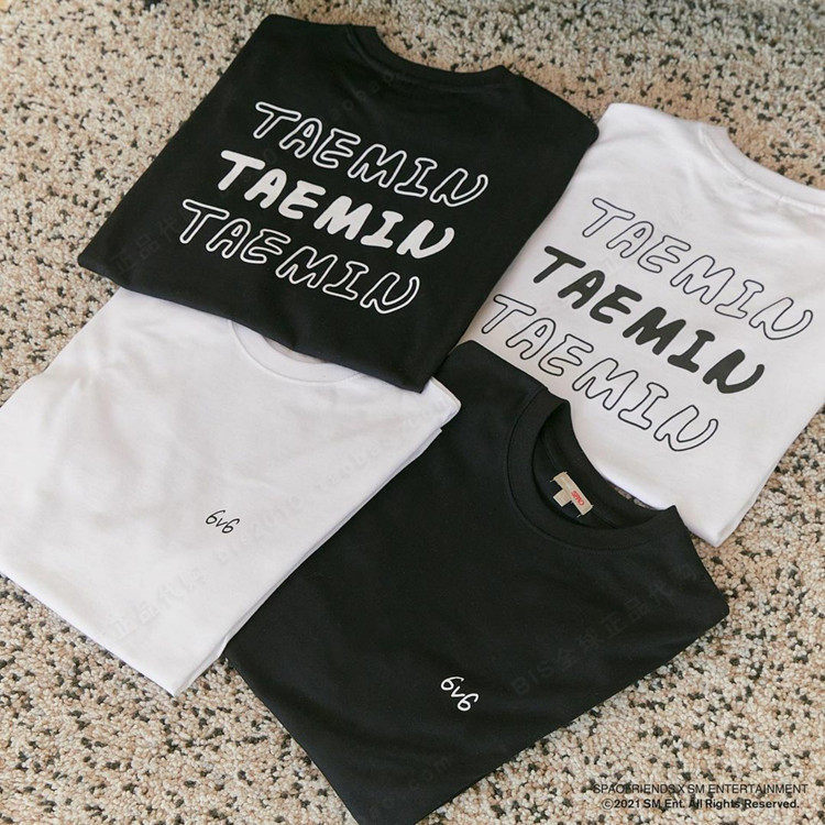 Spot SPAO Li Taimin TAEMIN ร่วมมือ 6v6 เสื้อยืดแขนสั้นหลวม FGHF