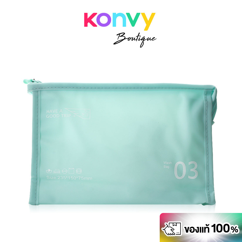 KVY Triangular Waterproof Cosmetic Bag #Mint Green เควีวาย กระเป๋าใส่เครื่องสำอางทรงสามเหลี่ยม สีเขียวมิ้นต์.