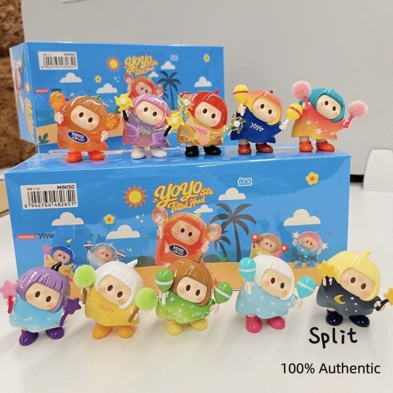 【ในสต็อก】ของแท้ 100%YOYO Tilted Head Collection S2 กล่องไอคอนยืนยันรูปตุ๊กตาเครื่องประดับของขวัญ