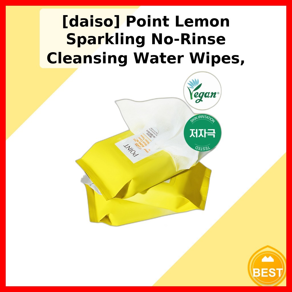 [daiso] Point Lemon Sparkling No-Rinse Cleansing Water Wipes, N/A, 30pcs / Korean Cleansing Wipes by