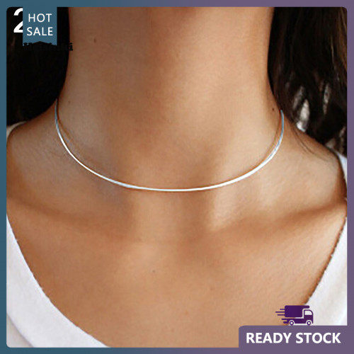 HLS ผู้หญิง Lady แฟชั่นการออกแบบที่เรียบง่ายทุกการแข่งขัน Fine Collar Choker สร้อยคอเครื่องประดับ