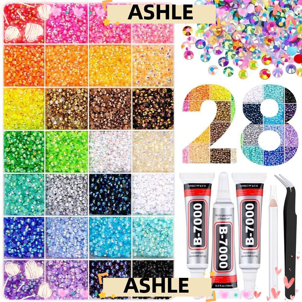 ASHLE Rhinestones,ประกาย DIY ตกแต่งเรซิ่น Rhinestone ชุด, Hot Craft Supplies หลากสี DIY Rhinestone ชุดสําหรับเล็บหัตถกรรม