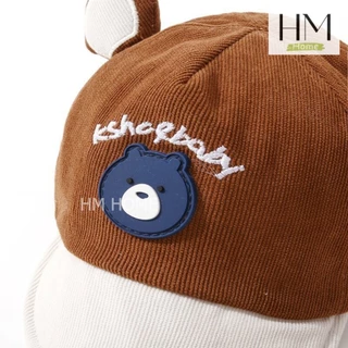 หมวกเด็กทรงแก๊ป หมวกแก๊ปเด็กหูหมีน่ารัก Little Bear ปีกหมวกกันแดด