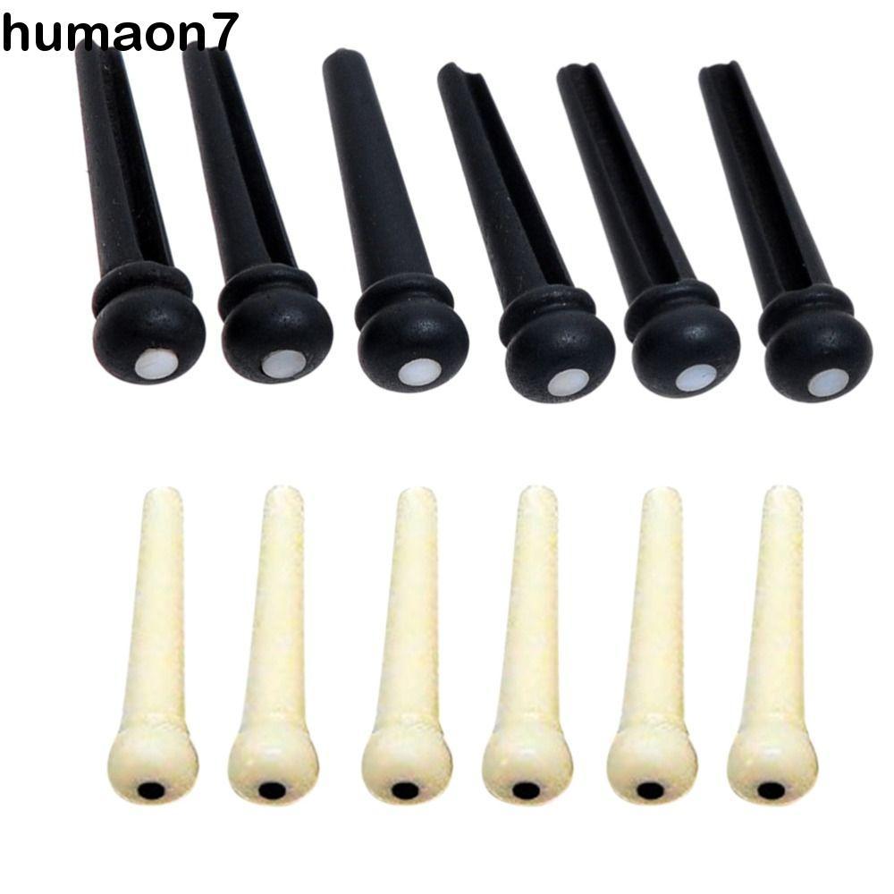 HUMAON กีตาร์สะพาน Pins หมุดชิ้นส่วนดนตรีกีตาร์ 12 ชิ้น/เซ็ต String Pins Strings กรวยคงที่กีตาร์อะคูสติกชิ้นส่วน Strings เล็บ