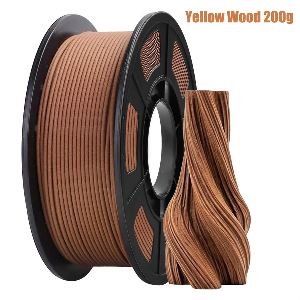 200g ไม้สีเหลืองเส้นใย Pla, 3d เครื่องพิมพ์ 1.75 มม. ±0.03 มม. สําหรับเครื่องพิมพ์ FDM 3D