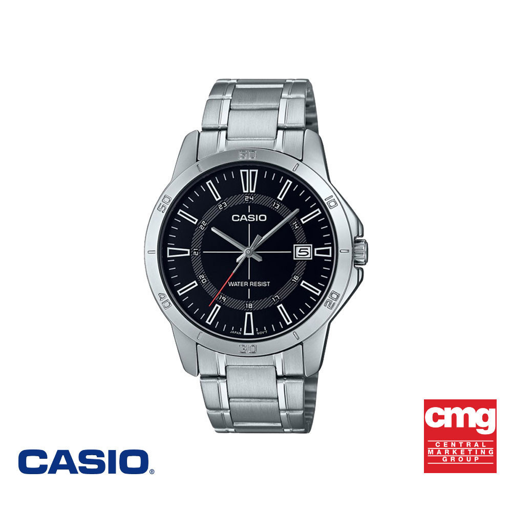 CASIO นาฬิกาข้อมือ CASIO รุ่น MTP-V006D-1BUDF วัสดุสเตนเลสสตีล สีดำ