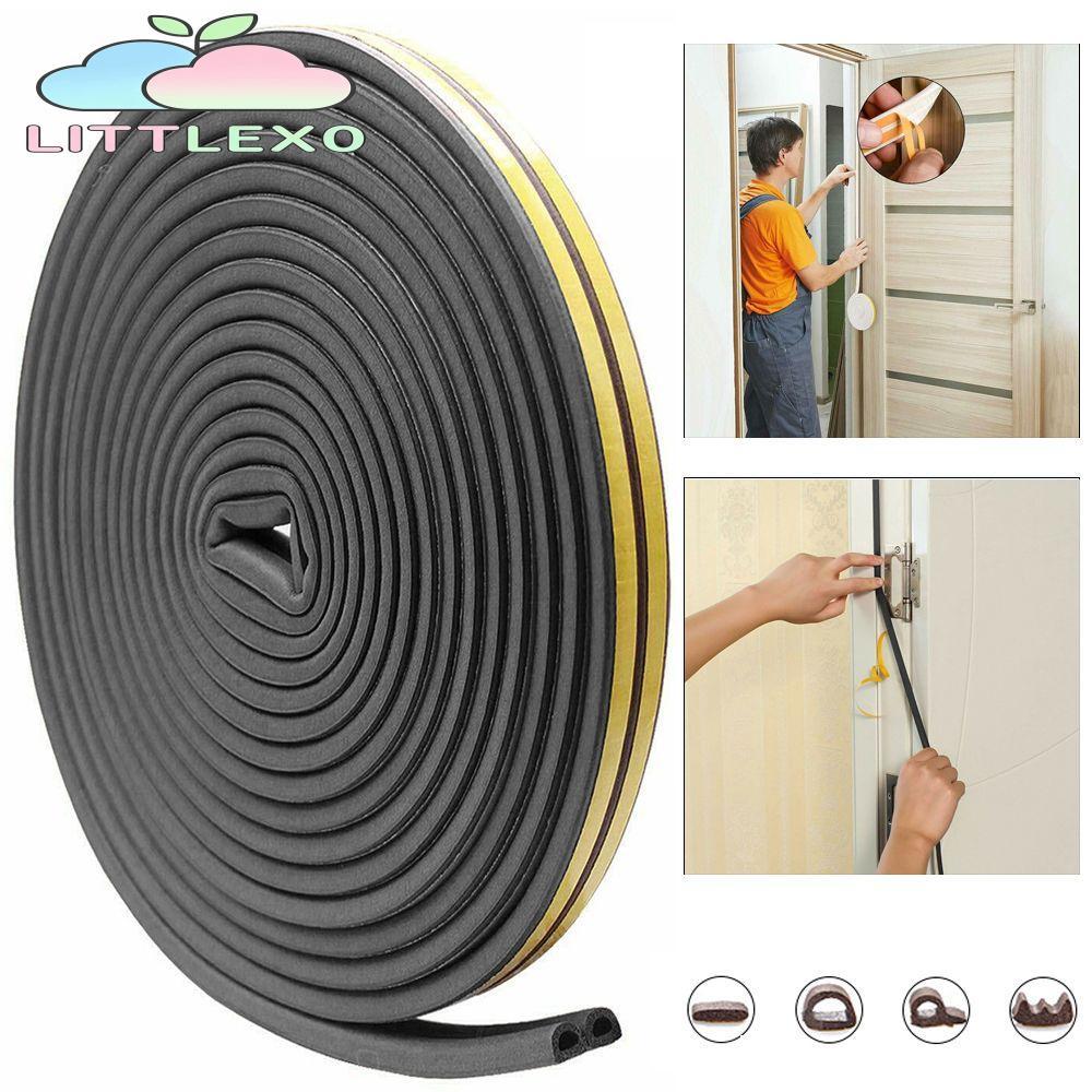 LITTLEX 5/10m แถบซีล Self กาวแถบสภาพอากาศยาง Anti Collision Draught Excluder