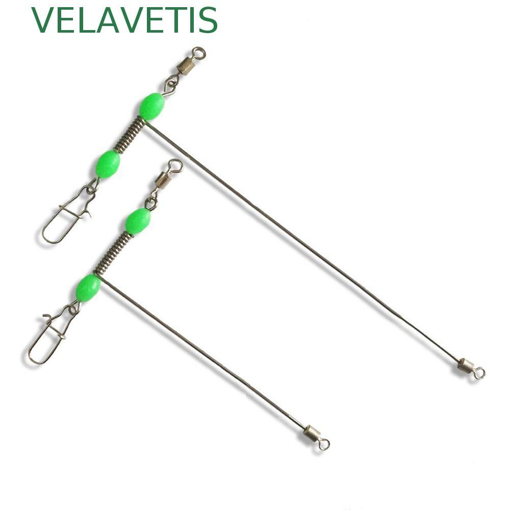 VELAVETIS 10PCS T-Shape 3 Way Rolling Swivel, T-Shape Luminous Rolling Swivel with Pearl, Fishing Swivels Quick Lock-open ลดการกระแทกแรงเสียดทาน Offshore Fishing