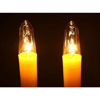Superlamp (แพ็ค 2 ชิ้น) ชุด เชิงเทียน ไฟฟ้า ขั้วเขี้ยว B15 พร้อม เทียน ยาว เหลือง 15W 220V