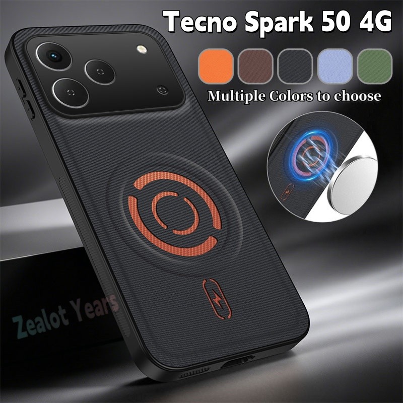 เคสสําหรับ Tecno Spark 50 4G Spark50 Magnetic Tech เคสผ้ากันกระแทกฝาหลัง
