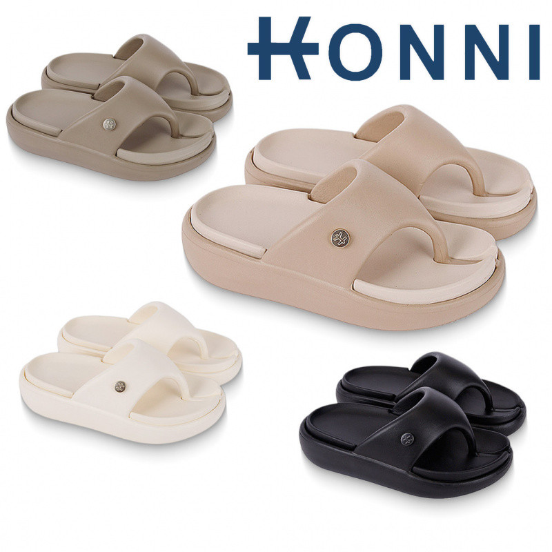 KONNI  หูหนีบแฟชั่น  รองเท้าแตะเกาหลีหูหนีบ รองเท้าแตะนิ้วโป้ง พื้นหนา  รุ่น มินิมอล ถอดแยกได้  พื้นนิ่ม  EVA  ผู้หญิง