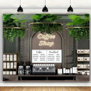 ผ้าพื้นหลังสำหรับห้องกาแฟ (สต็อกไทย, จัดส่งรวดเร็ว) ผ้าแขวนแบนเนอร์สำหรับห้อง (ขนาดสูงสุด 180-300 ซม.)