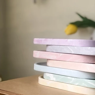 ถาดทรงรี ( Oval Tray) ลายหินอ่อน 8 สี 💙💚💛 ถาดวางเครื่องประดับ วางเทียนหอม พรอพแต่งห้อง