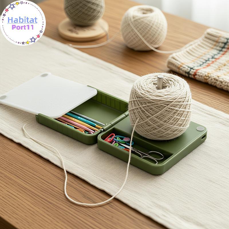 HabitatPort Double Folding Yarn Winder แบบพกพา Spinner Yarn Holder กล่องสําหรับถักโครเชต์ DIY Craft ผู้ที่ชื่นชอบของขวัญ th