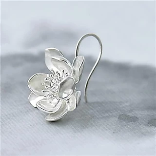 Miyan โบราณ Original Design Handmade Silver Lotus Ear Hook 925 เงินสเตอร์ลิงต่างหูมุกที่สวยงาม