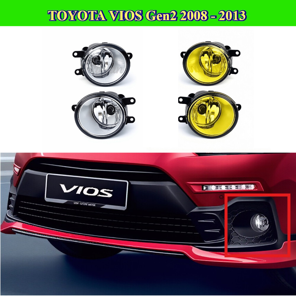 ไฟตัดหมอกหน้าพร้อมหลอดไฟ สำหรับ Toyota Vios Gen2 ปี 2008-2013